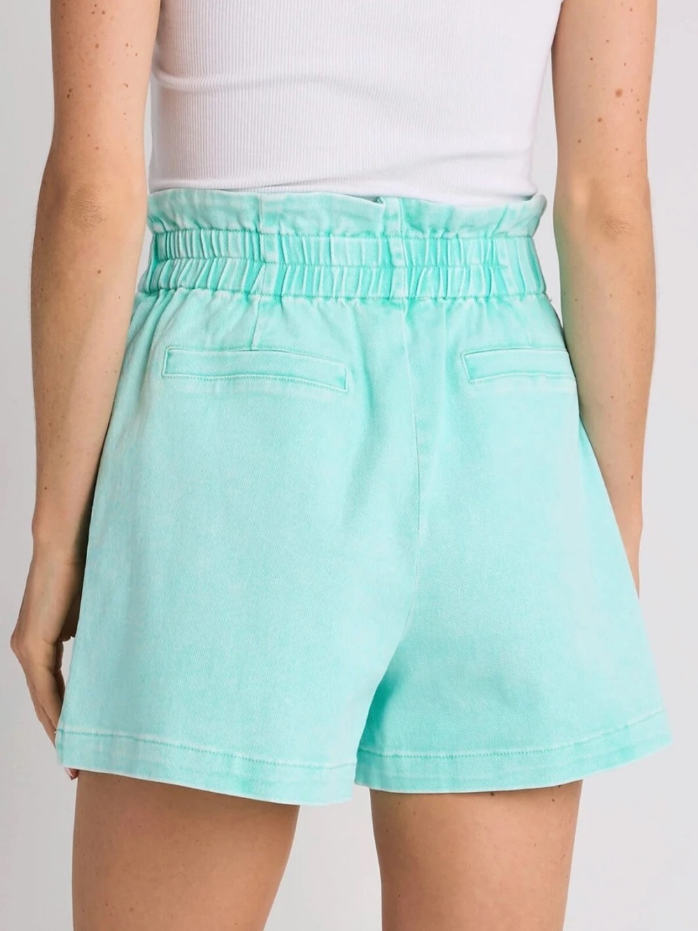 Skies Are Blue Mint High-Waist Paperbag Shorts Size M | NWT - Picture 2 of 9